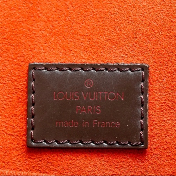 LV Sac Plat tote bag in the Damier Ebène canvas and brown leather trim - Picture 12 of 16